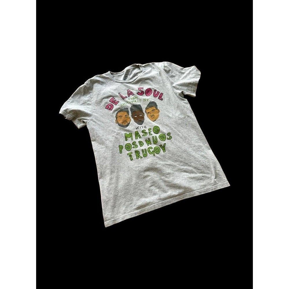 De La Soul Grey Graphic T-Shirt Sz Medium Merch Direct NY 2000's Hip Hop
